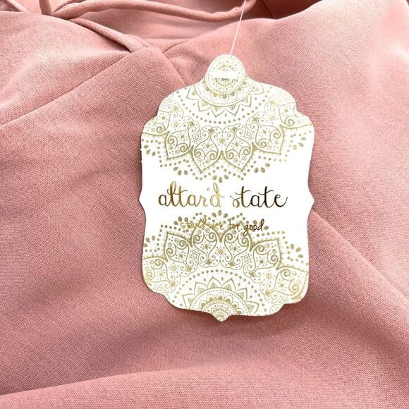 ALTAR'D STATE | Women's Dress Mini Sleeveless Faux Wrap Ruffle L Dusty Rose Pink - Picture 14 of 14